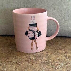 Pink Ceramic Mug with Fashion Illustration